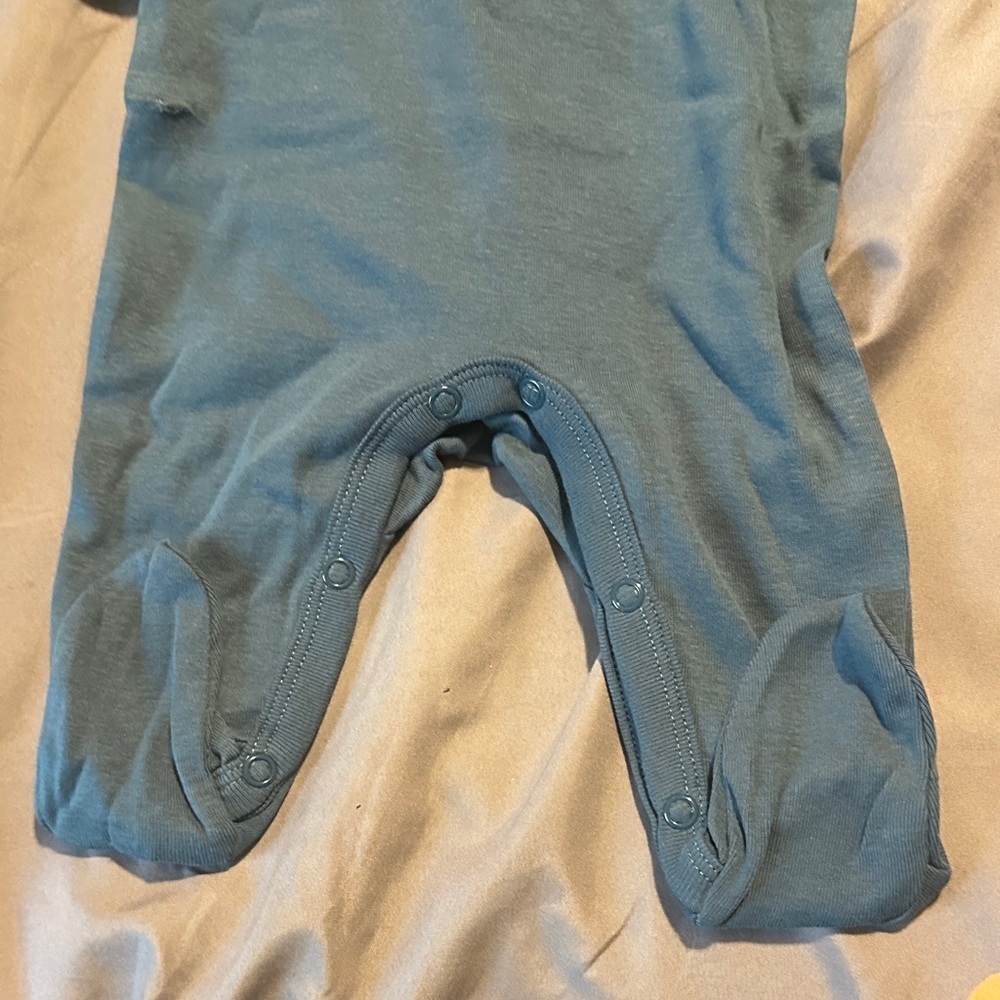 okie dokie Blue "Little Dude" Footed One-Piece BNWT - Picture 3 of 4